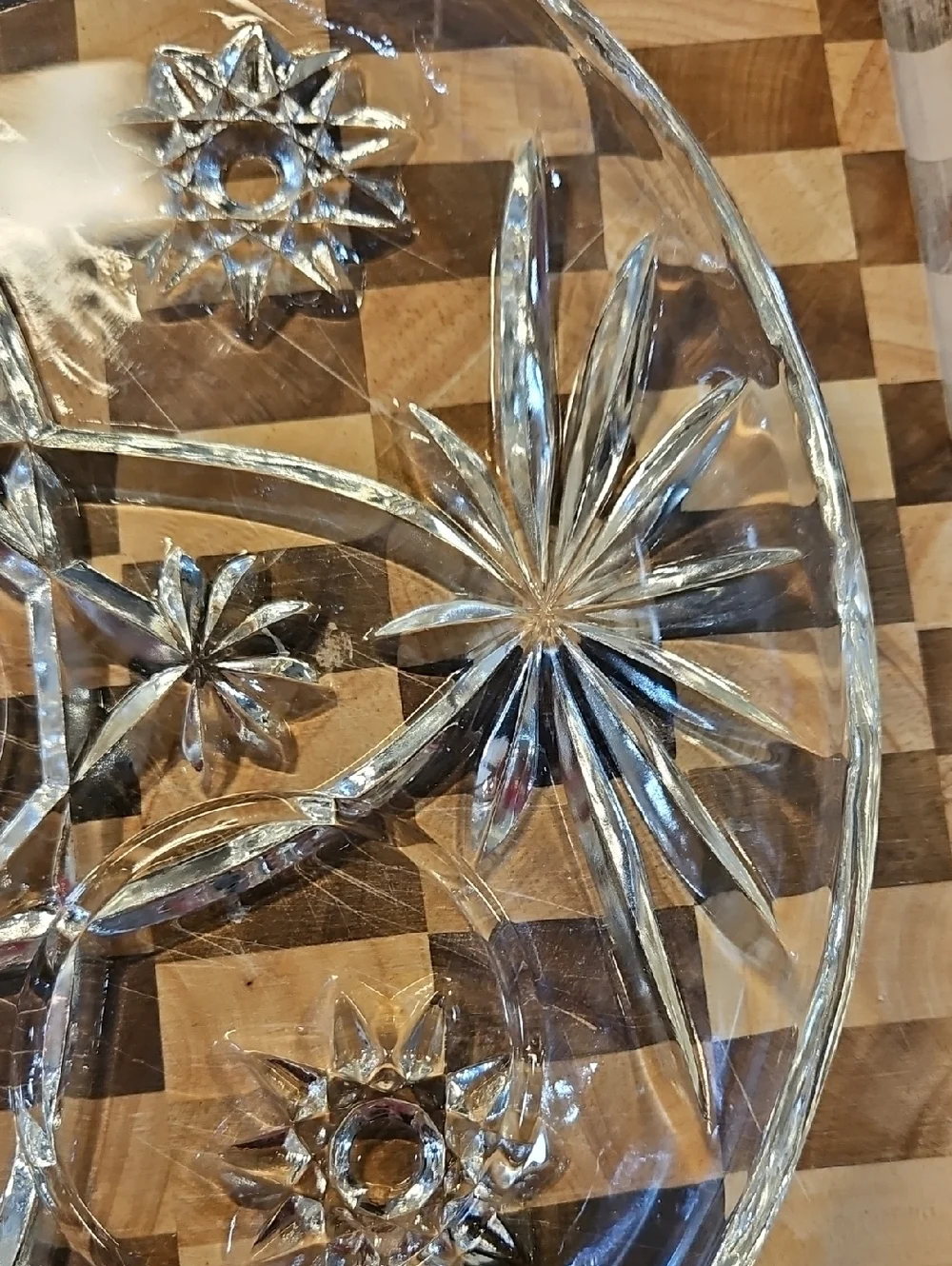 Anchor Hocking Star Of David Clear Pressed Glass‎ Plate 9.5 Inch